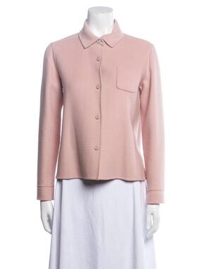 Weekend Max Mara Blush Pink Button-Up Wool Blend Jacket
